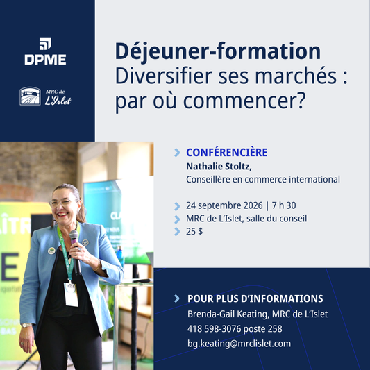 Déjeuner-Formation Diversifier ses marchés : par où commencer - 24 septembre 2026 | 7h30